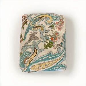 Pottery Barn Reza FULL QUEEN Duvet Cover Palampore Ivory Blues Greens Reds